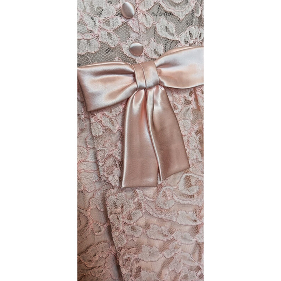 Vintage Emma Domb Pink Lace Dress Size 11/12, Union Made, Mod, Mad Men, Spring - Picture 4 of 8